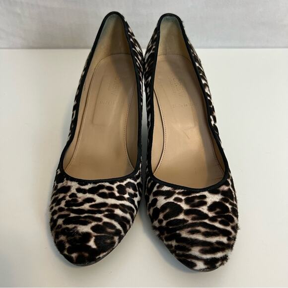 J Crew Wedge Heels Womens 8.5 Calf Hair Leopard Martina Slip On Shoes Italy - Picture 6 of 14